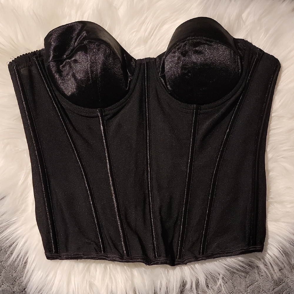 Black Strapless Corset Top